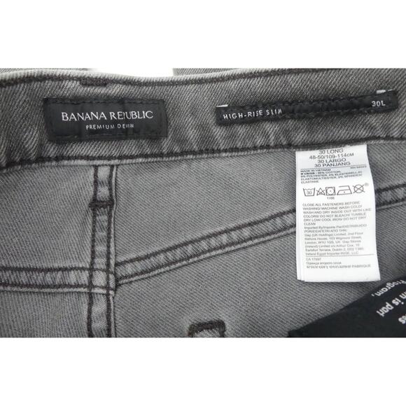 Banana Republic Womens Button Fly Jeans 30 Long Slim Straight Gray High Rise - Picture 4 of 10